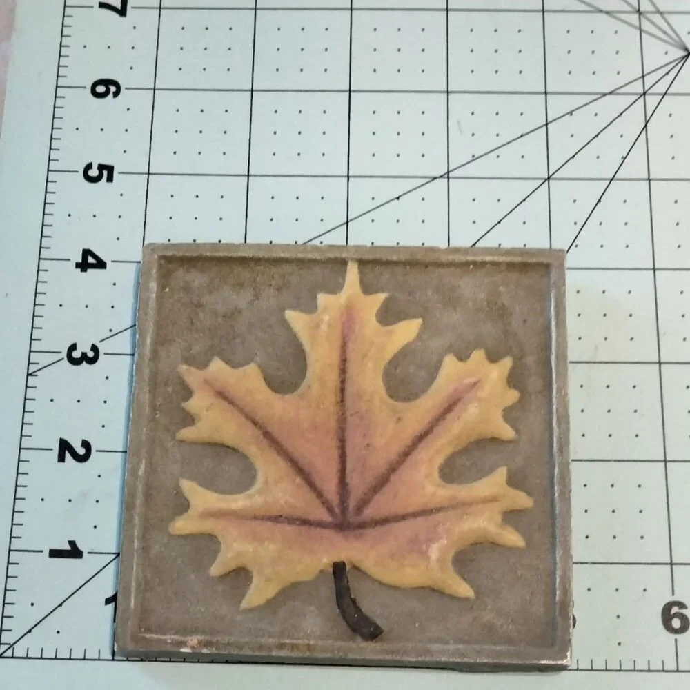 Autumn Leaf Design Coasters Trivet Maple Oak Elm 4x4 inch Set Of 3